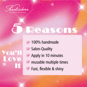 Kaelisdora 5 reasons to choose handmade luxury press on nails including quality craftsmanship, reusable designs, easy application, salon style results, and elegant nail art